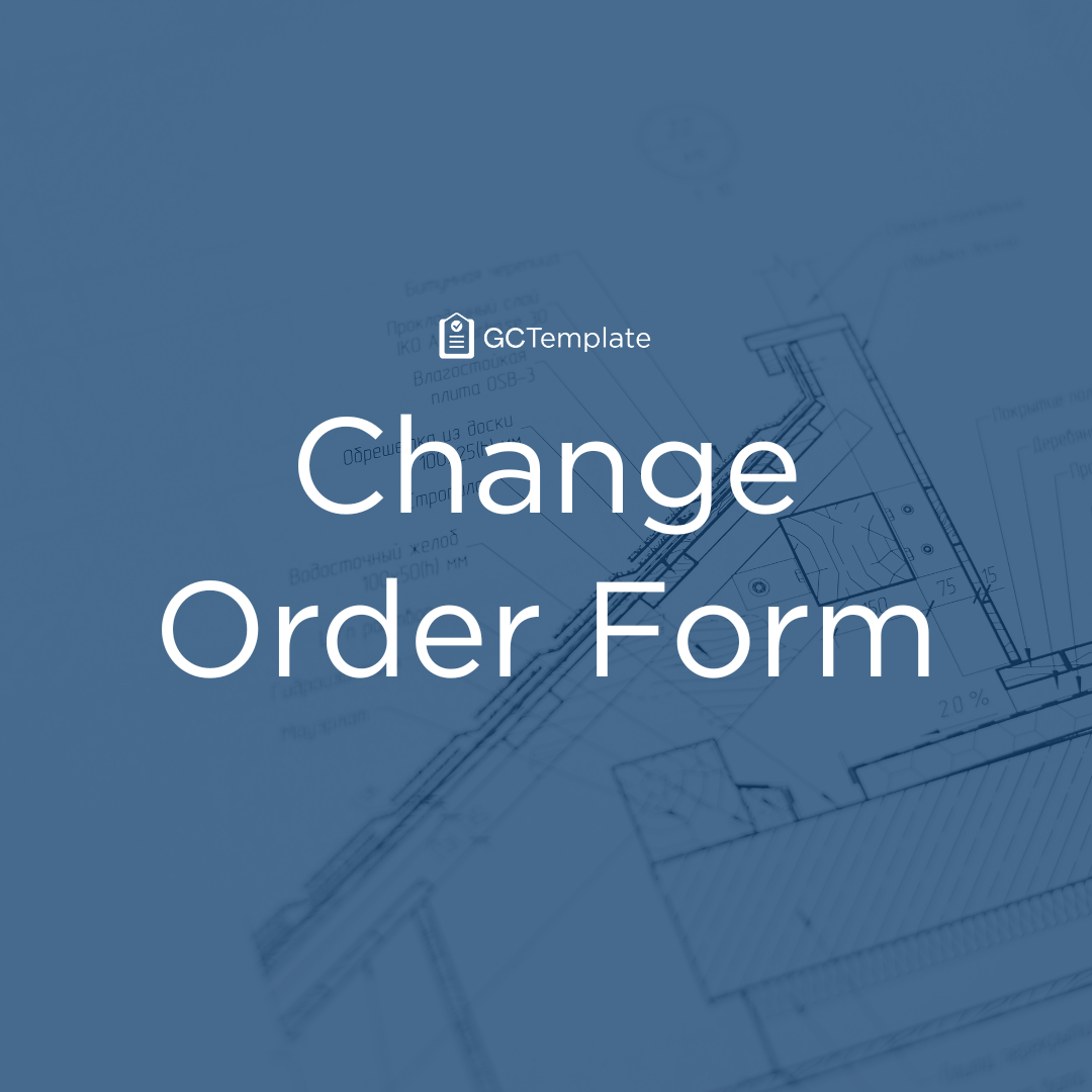 Change Order Form Template