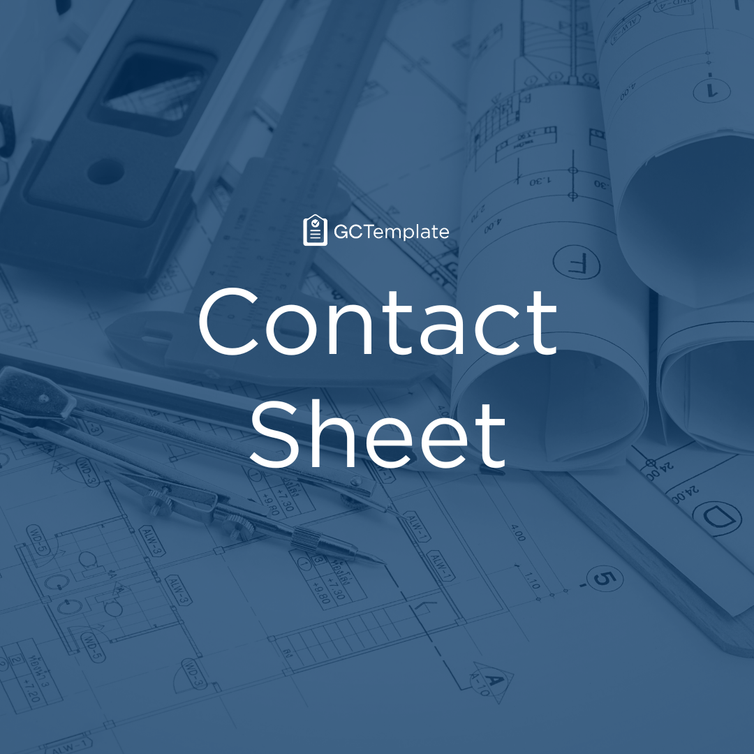 Contact Sheet Template