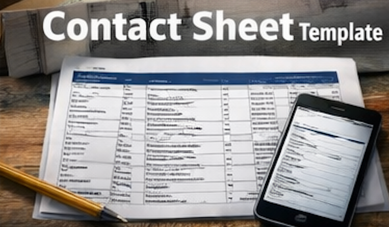 Contact Sheet Template