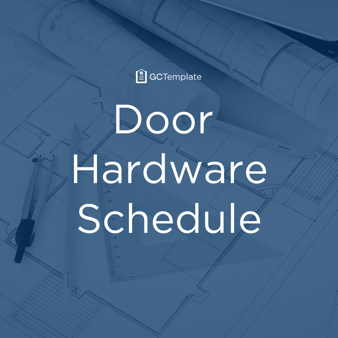 Door Hardware Schedule Template
