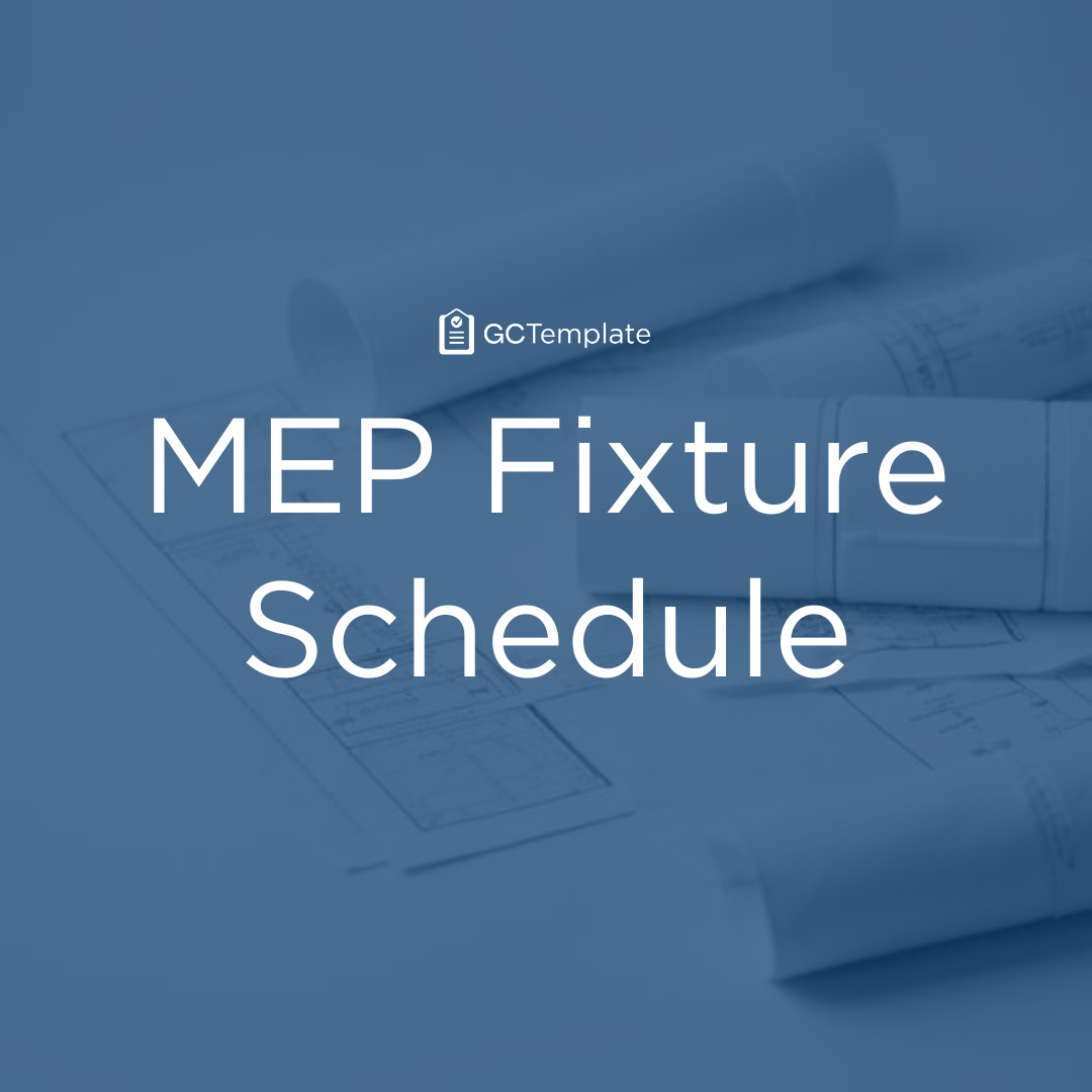 MEP Fixture Schedule Template